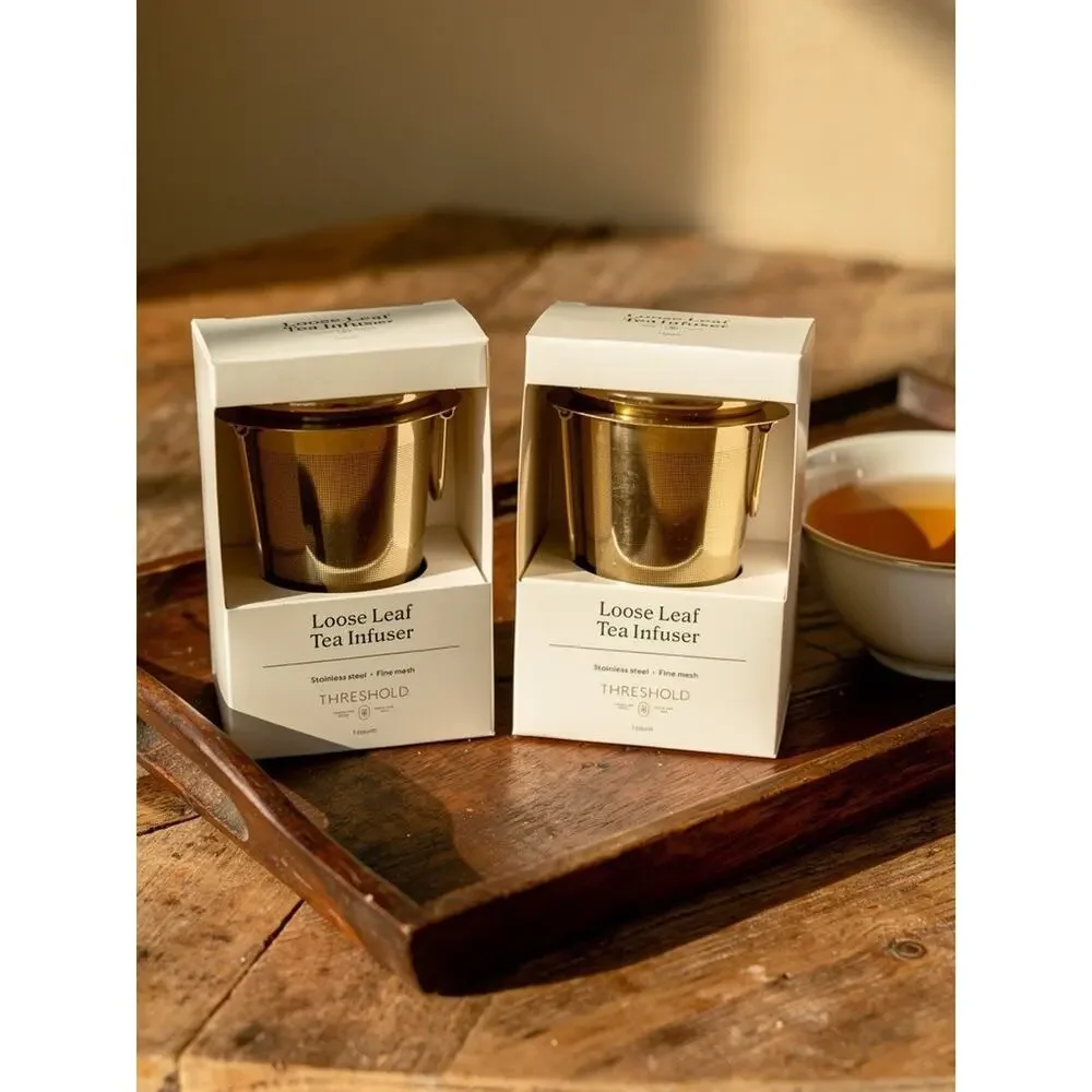 Set of 2 Threshold Loose Leaf Tea Infusers – Gold Stainless Steel Mesh